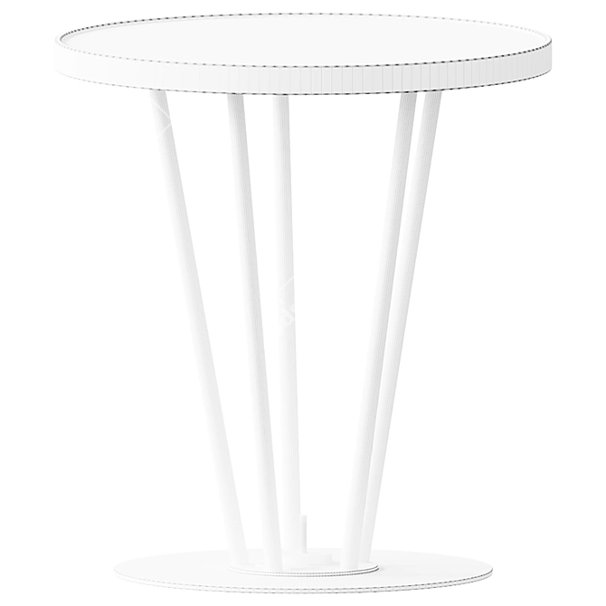 Elegant Brass and Marble Side Table 3D model image 2