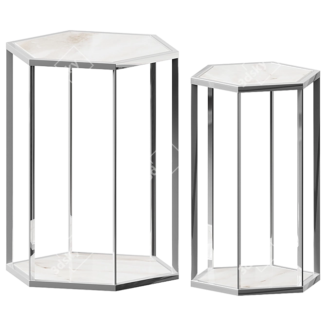 Elegant Eichholtz Taro Side Table Set 3D model image 1