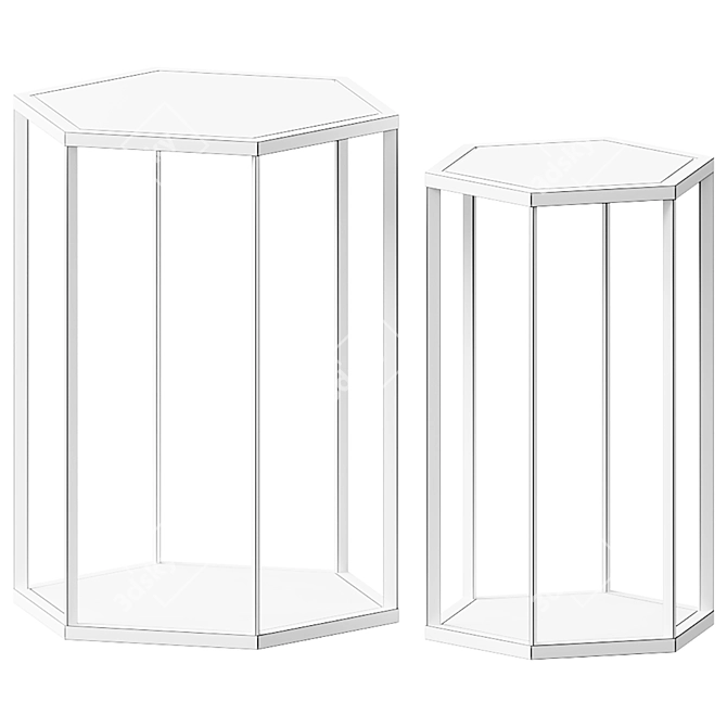 Elegant Eichholtz Taro Side Table Set 3D model image 2