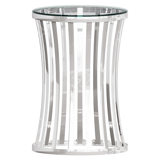Chic Chilton Stainless Steel Glass Side Table 3D model image 1
