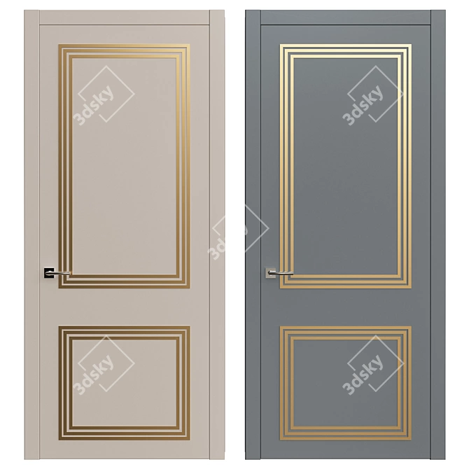 Sleek V-Ray Door 165 3D model image 1