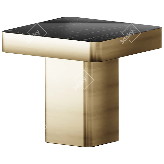 Luxus Brass & Marble Side Table 3D model image 1