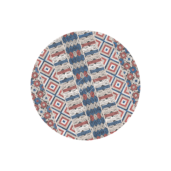 Title: Sophisticated Round Wool Rug 3D model image 1