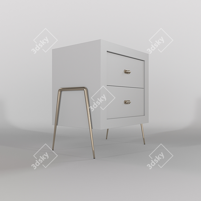 Elegant "Mila" Bedside Table 3D model image 2