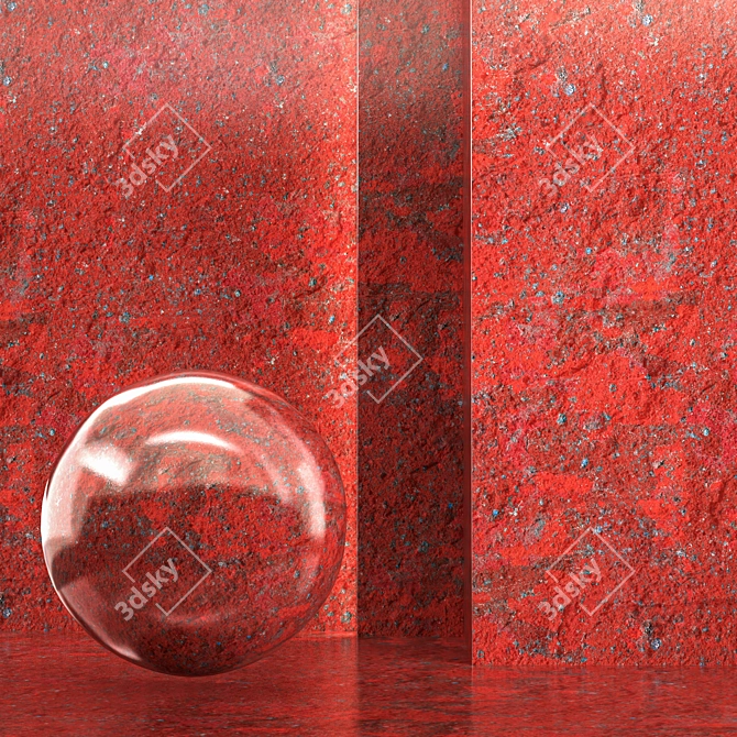 Seamless Reflective Red Metal 3D model image 1