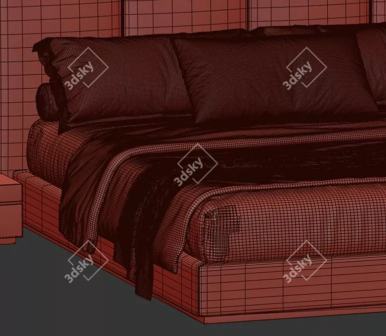 Luxurious Fendi Casa Delano Bed 3D model image 4