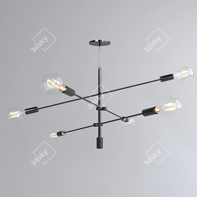 Vintage Black Chandelier - West Elm 3D model image 1