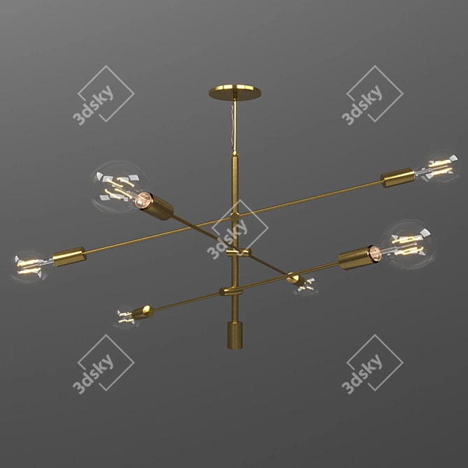 Vintage Black Chandelier - West Elm 3D model image 4