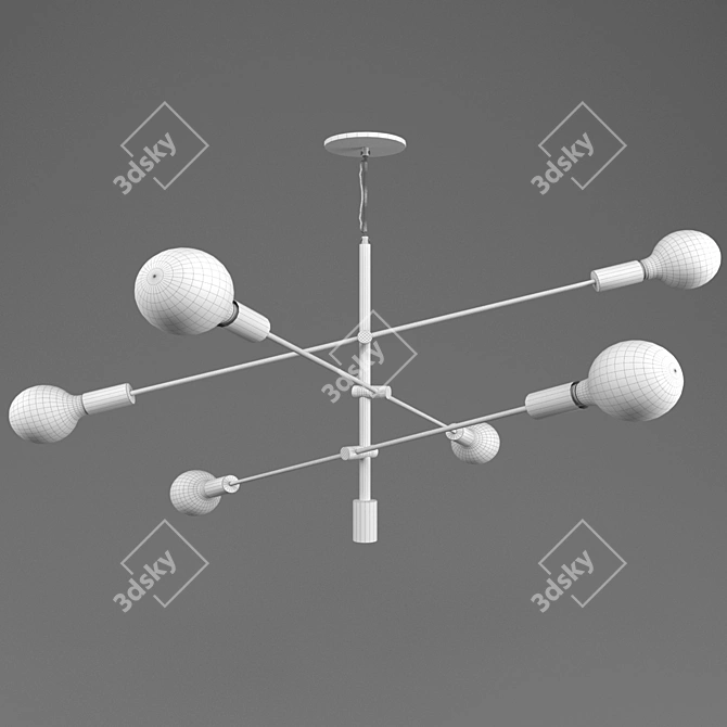 Vintage Black Chandelier - West Elm 3D model image 5