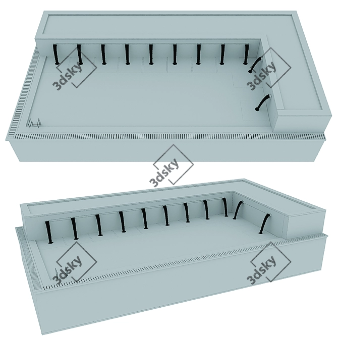 Crystal Clear Water Pool Design 3D model image 4