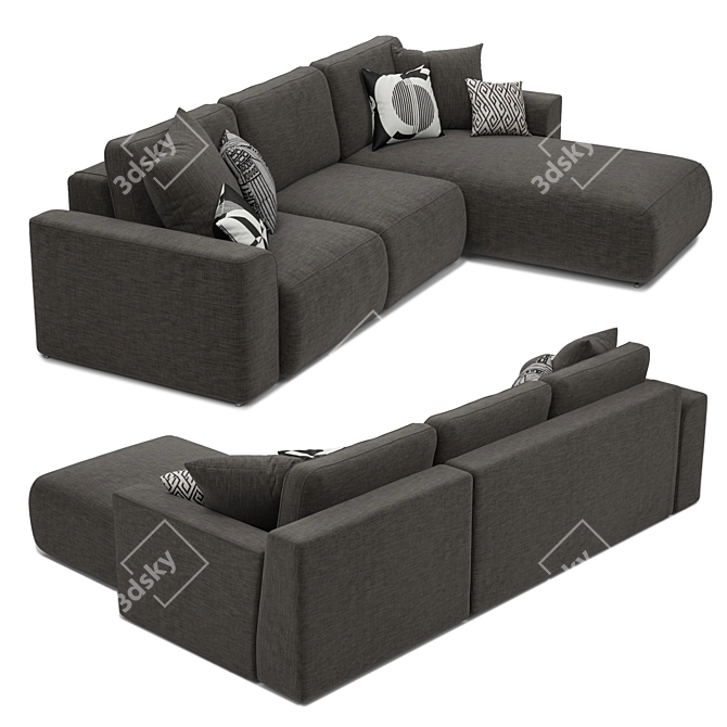 Modern Gusto Corner Sofa - Superb Design & Comfort 3D model image 1