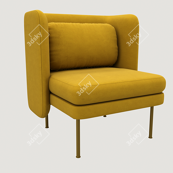 Stylish Bloke Lounge Chair 3D model image 4