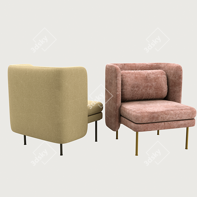 Stylish Bloke Lounge Chair 3D model image 6