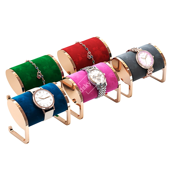 Bracelet & Watch Stand: Stylish Display 3D model image 1