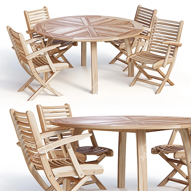 Elegant Modena Dining Set 3D model image 1