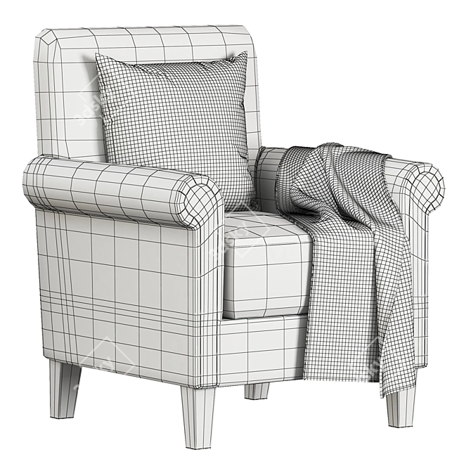 Sleek McGuire Arm Chair 3D model image 6