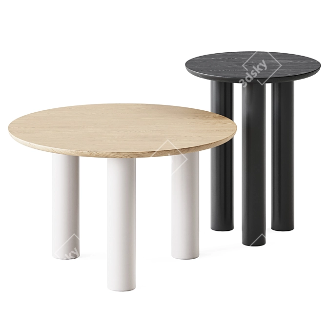 Bobby Round Coffee Table 3D model image 1