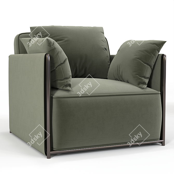 DODO | Velvet Armchair: Modern Elegance 3D model image 1