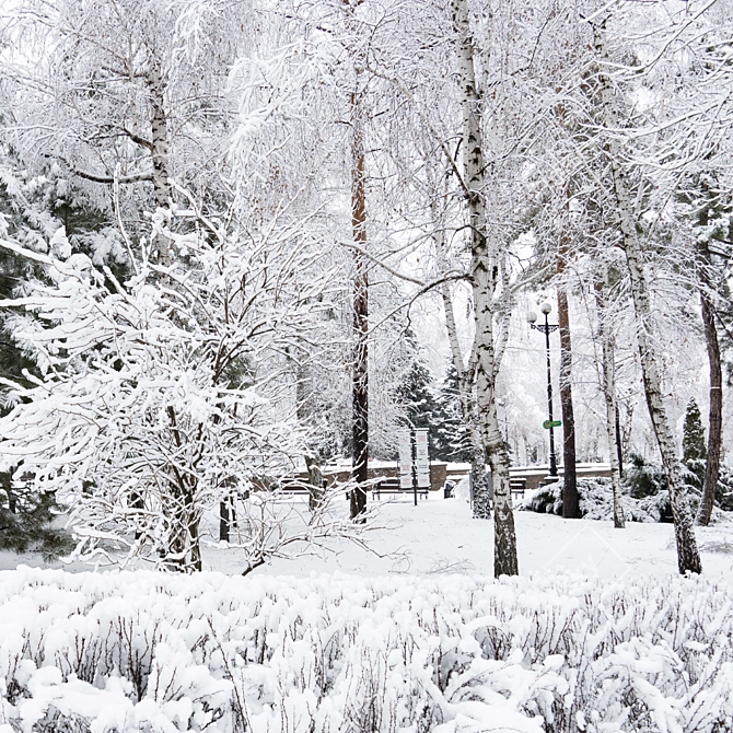 Winter Wonderland: Park Panorama 3D model image 4