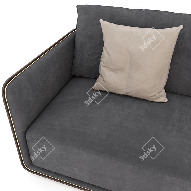 Modern Denning Sofa: Contemporary Style & Comfort 3D model image 3