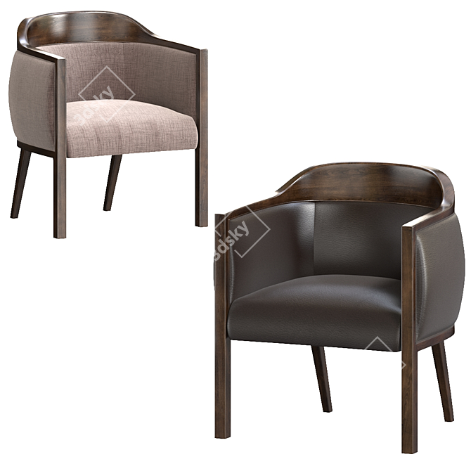 Sleek Tirolo Easy Chair 3D model image 4