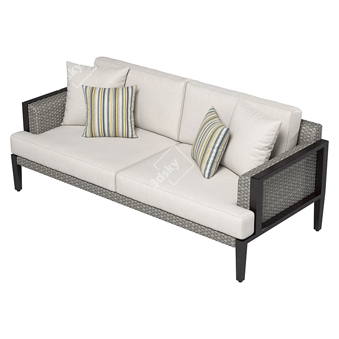 Chatham Wicker Sofa: Stylish Seating Solution 3D model image 3
