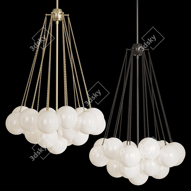 Golden Globe Pendant Chandelier 3D model image 8