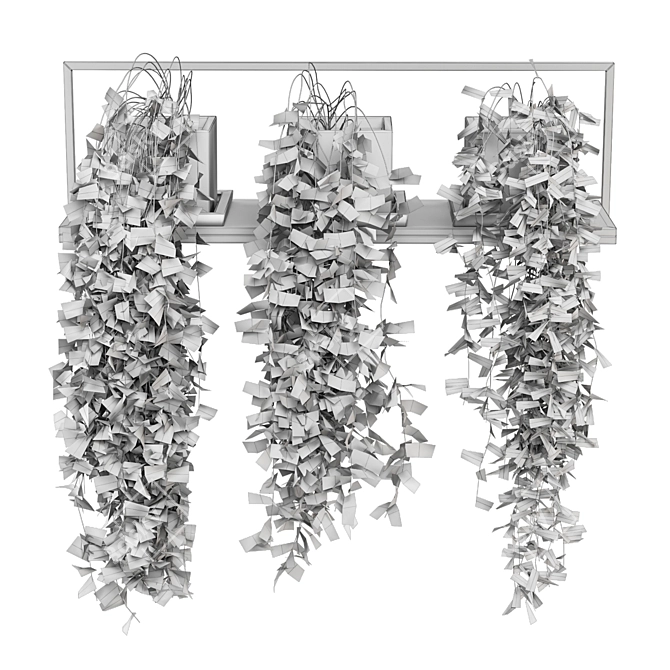 Metal Shelf with Hanging Plants - Set 170 3D model image 7