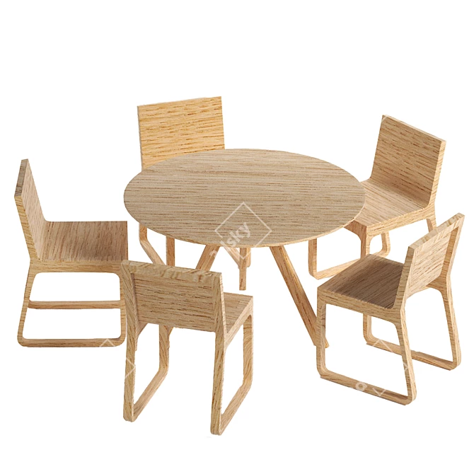 Modern Danish Design COPENHAGUE CPH and MUU Chair 3D model image 1