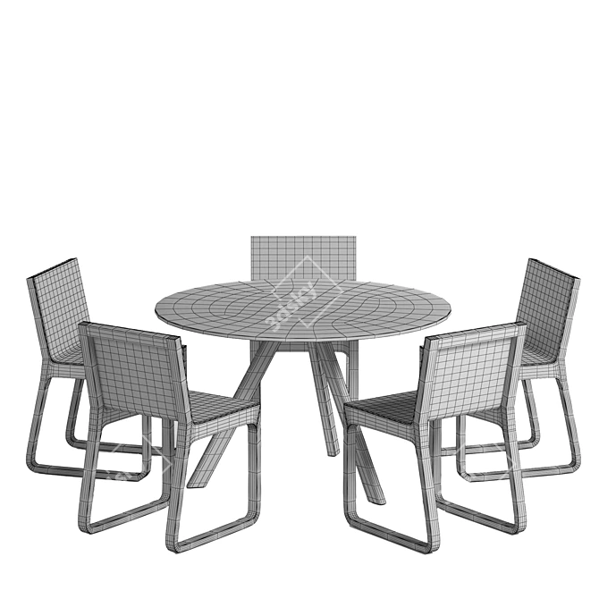 Modern Danish Design COPENHAGUE CPH and MUU Chair 3D model image 3