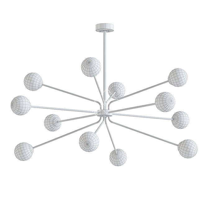 Handcrafted Branch Globe Chandelier 3D model image 2