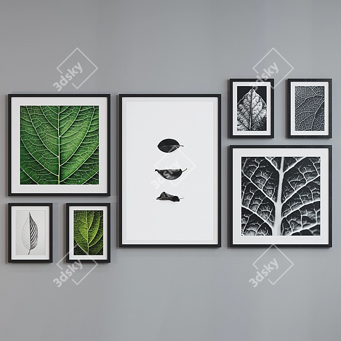 Modern Leaf Picture Frame Set 3D model image 5