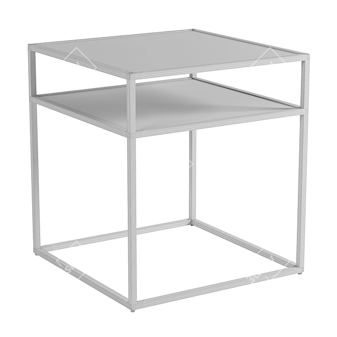 Sleek Glass Top Duran End Table 3D model image 2