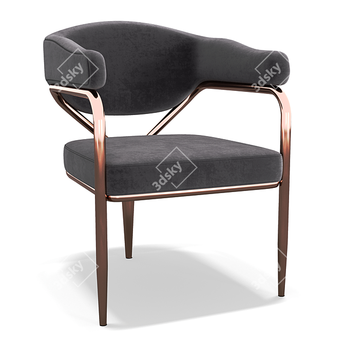 Sleek Zebrano Chair 3D model image 1