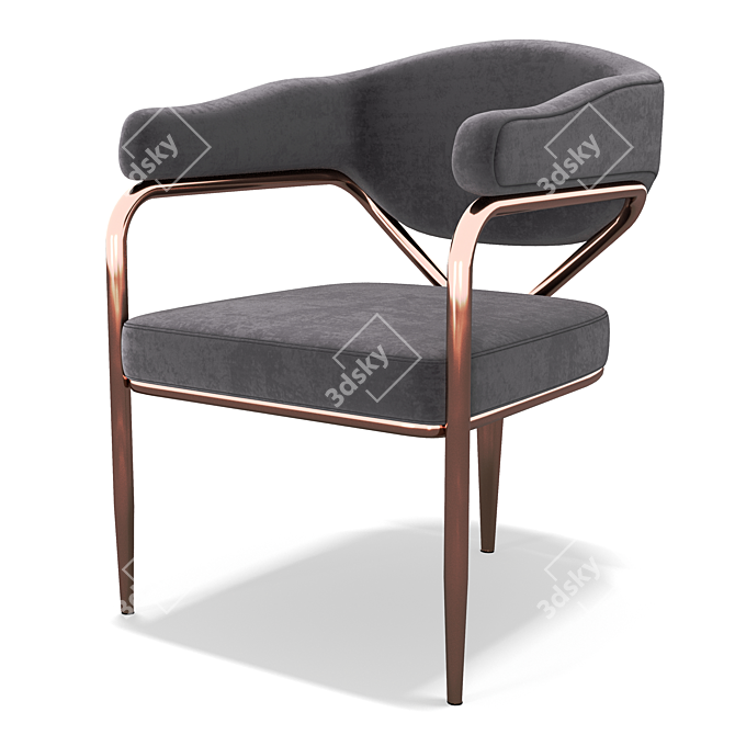 Sleek Zebrano Chair 3D model image 2