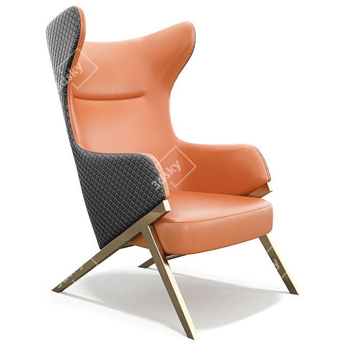 Scandinavian Light Fabric Luxury Chair 3D model image 1