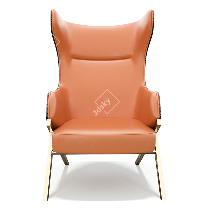 Scandinavian Light Fabric Luxury Chair 3D model image 3
