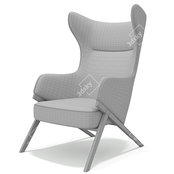 Scandinavian Light Fabric Luxury Chair 3D model image 4