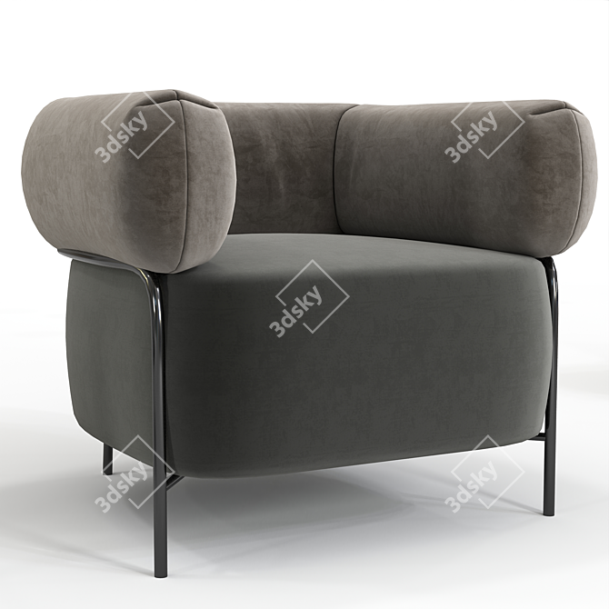 QUADROTTA Leather Armchair | Modern Elegance 3D model image 1