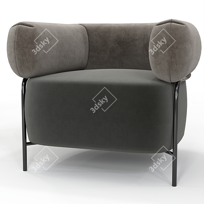 QUADROTTA Leather Armchair | Modern Elegance 3D model image 2