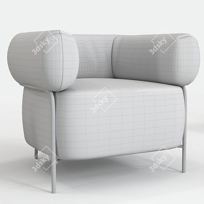 QUADROTTA Leather Armchair | Modern Elegance 3D model image 3