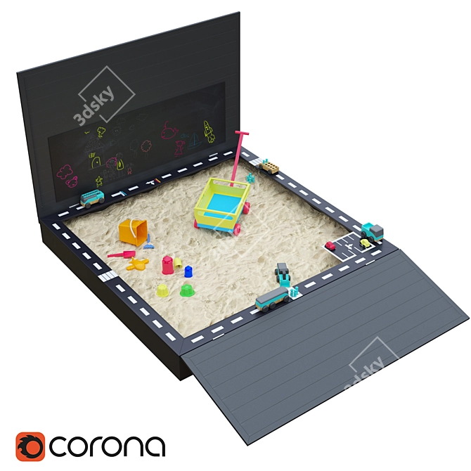 Outdoor Fun Sandbox 2400x2400x250 3D model image 2