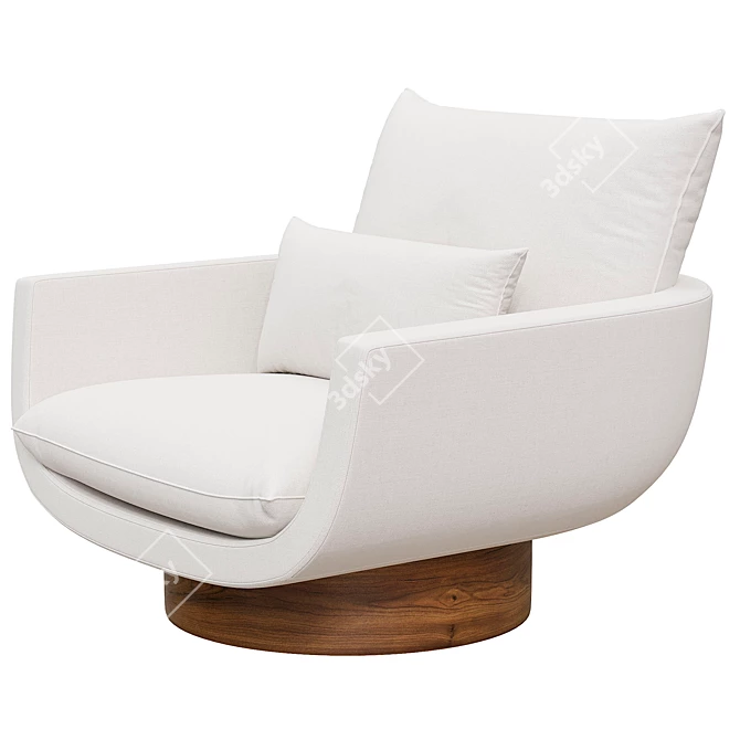 Yabu Pushelberg Rua Ipanema Chair: Textured Wool Elegance 3D model image 2