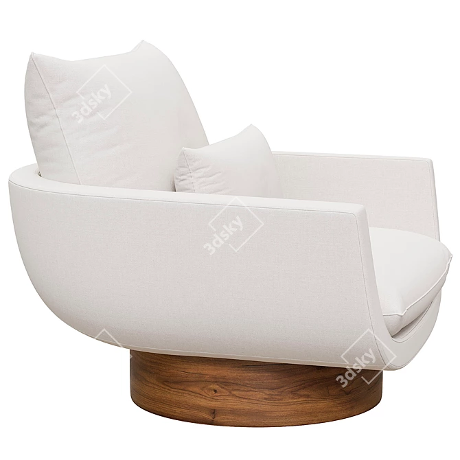 Yabu Pushelberg Rua Ipanema Chair: Textured Wool Elegance 3D model image 4