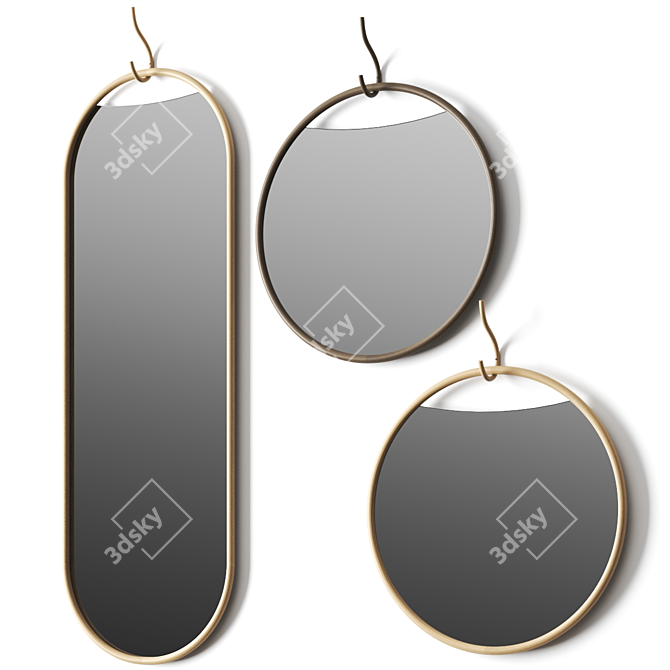 Sleek Crow Gemla Wall Mirror 3D model image 1