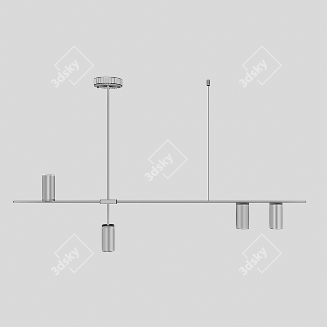 Ria Black Metal Loft Hanger 3D model image 2