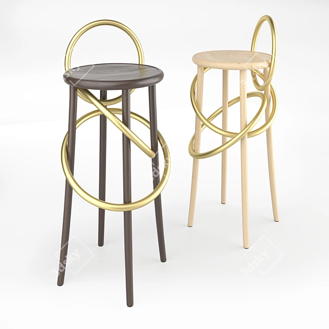 Cirque Laton GTV: Elegant Barstool 3D model image 1