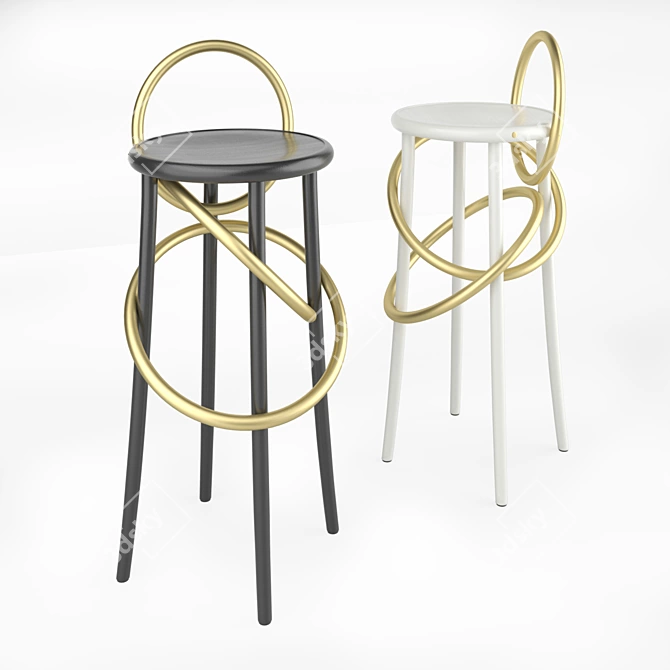 Cirque Laton GTV: Elegant Barstool 3D model image 2