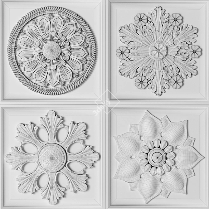 Square Trim Ornaments for 3D Software 3D model image 4