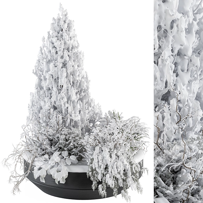Winter Wonderland Set: Outdoor Snowy Garden 3D model image 1